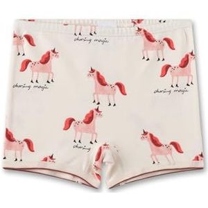 Sanetta Meisjesonderbroek beige | Hoogwaardige en duurzame onderbroek voor meisjes van biologisch katoen. Shorts met gesneden pijpen op eenhoorn-allover | Ondergoed voor meisjes, beige, 92 cm