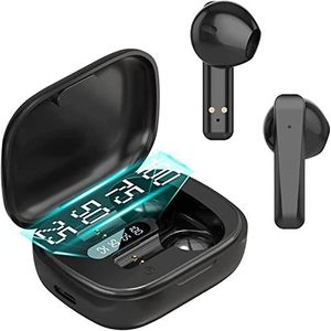 HAJIMA Bluetooth hoofdtelefoon in het oor met 3D stereo, 30 speeltijd en USB C snel opladen, IPX7, Touch Control draadloos, voor iPhone/Huawei/Samsung, zwart1, s, B13