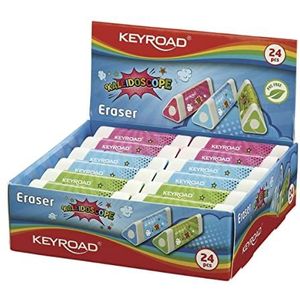 KEYROAD Gum / gum voor potlood en kleurpotlood / 24 stuks - verpakt in display / mix van kleuren / ideaal voor school en kantoor