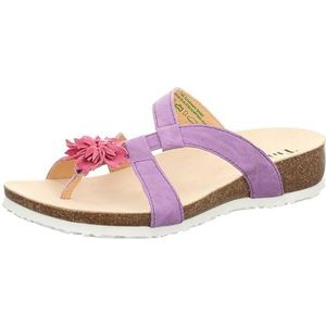 Think Julia teenslippers voor dames, chroomvrij, gelooide, duurzame teenslippers, lila/combi 5000, 43 EU, seringen combi 5000, 43 EU