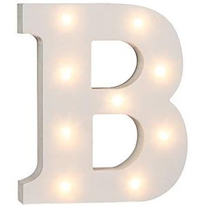 Out of the Blue 57/6075 - houten letter ""B"" verlicht met 9 LED-lampen, werkt op batterijen, ca. 16 cm, 16 x 3 x 16 cm
