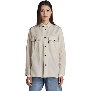 G Star Raw Officer Boyfriend overhemd voor dames, beige (Whitebait D21887-d125-1603), S