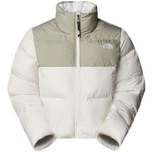 The North Face Cropped Saikuru Donsjack voor dames White Dune/Clay Grey L