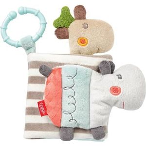 Fehn 059045 Stoffbuch Loopy & Lotta – Fühlbuch aus Stoff mit Tiermotiven – Für Babys und Kleinkinder ab 0+ Monaten – Maße: 11 x 11 cm