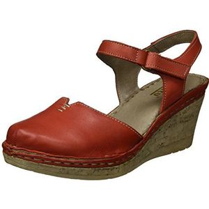 Manitu dames 920226 riempje sandalen, rood, 37 EU