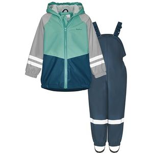 Playshoes Tweedelig regenpak met fleecevoering, gevoerd modderpak, blokkleuren marine, 128