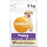 IAMS for Vitality Junior Hondenvoer droog - puppyvoer voor puppy's van 1-12 maanden, geschikt voor grote rassen, 3 kg