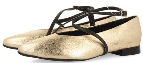 GIOSEPPO Turkeve - Damesschoenen - Plat - Goudkleurig - Ballerina's met Glitter en Riempjes