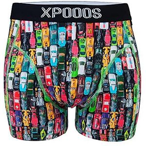 XPOOOS Heren Parking Test Boxer Shorts, Multicolour, Large
