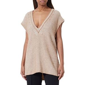 Sisley Womens S/L V Neck Sweater 117GL400D Jacket, Beige 905, M