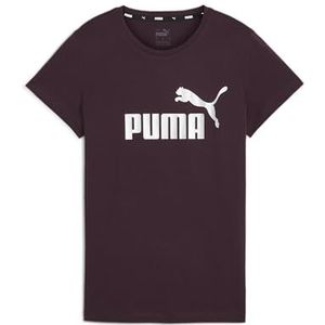 PUMA - ESS+ Metallic Logo Tee - T-shirt - Midnight Plum - Korte Mouwen - Regular Fit