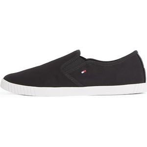 Tommy Hilfiger Slip-on Sneakers - Zwart - Canvas - Instapschoen