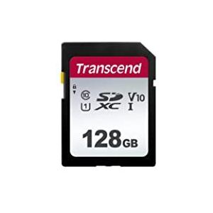 Transcend Highspeed SDXC geheugenkaart van 128 GB (voor digitale camera's; foto's en video's; autoradio), klasse 10, UHS-I U3, Video Speed Class V30 voor 4K Ultra HD TS128GSDC300S-E2