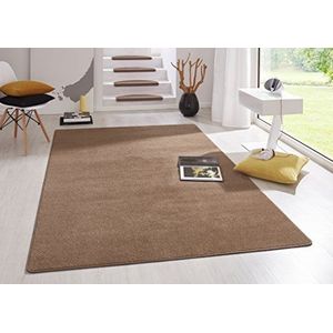 HANSE Home Indoor tapijt Fancy – woonkamertapijt effen modern velours tapijt voor eetkamer, woonkamer, kinderkamer, hal, slaapkamer, keuken – bruin, 160 x 240 cm