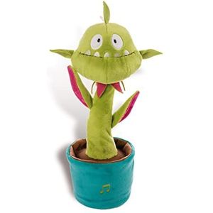 Elektronische knuffel vleesetende plant Gisela met muziekfunctie 32 cm in geschenkdoos groen - Interactief speelgoed gemaakt van extreem zachte NICI-pluche
