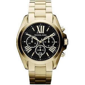 Michael Kors Oversized Bradshaw chronograaf quartz horloge met gouden roestvrijstalen band voor dames MK5739