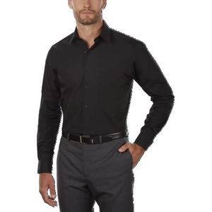 Van Heusen Heren Grote Jurk Shirt Tall Fit Poplin, Zwart, XL (Nek 43 cm Mouw 94/97 cm)