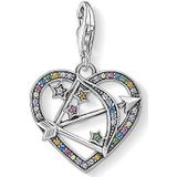 THOMAS SABO Amor's Charm-hanger voor dames, pijl, 925 sterling zilver, Eén maat, Glas, Zirkonia,