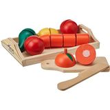 Happy People 45007 houten dienblad met houtfruit en groenten, 20,5 x 13 x 3,5 cm