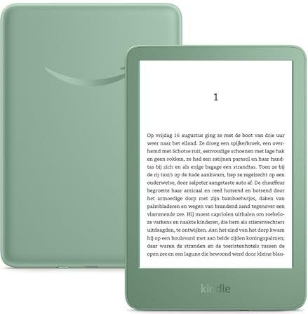 Amazon Kindle (16 GB) - De lichtste en meest compacte Kindle, met een reflectievrij scherm, snellere paginawisseling, verlichting aan de voorkant, en langere levensduur van de batterij - Matcha-groen