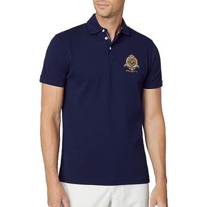 Hackett London Heritage Logo poloshirt voor heren, Blauw (zwart), XS