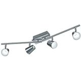 Trio Leuchten LED Spotbar Narcos 873110407, metaal nikkel mat en chroom, incl. 4x 6 Watt, 8.0 x 81.5 x 20.0 cm