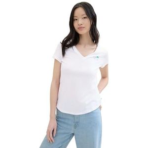 TOM TAILOR Denim T-shirt voor dames, 20000 - wit, XXL