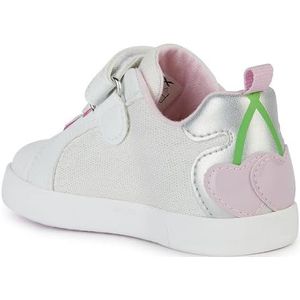 Geox B Kilwi Girl B Sneakers voor jongens en meisjes, wit/roze, 27 EU, wit-roze., 27 EU