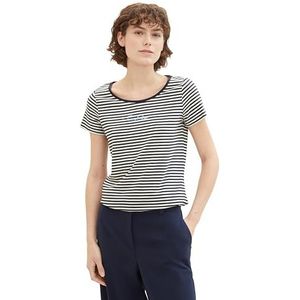TOM TAILOR T-shirt voor dames, 29220 - Navy Stripes, XXL