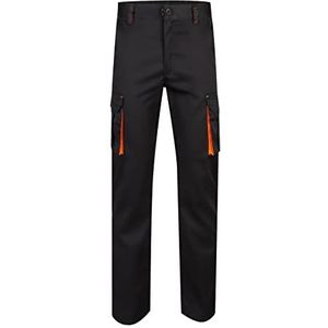 Velilla 103008S - broek (maat 44) kleur zwart en oranje fluorescerend