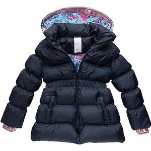 Replay Meisjes winterjas gewatteerde jas met capuchon, 576, donkerblauw., 16 Jaren