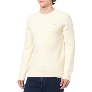Gant - Gebreide Pullover - Ronde Hals - Heren - Escorial-wolmix met Katoen