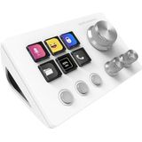 Mars Gaming MSD-TWO, Compact Control Deck, 6 Aanpasbare LCD-toetsen + 3 Knoppen, 3 Multifunctionele Wielen, Ergonomische Slim Control Deck, Controlsoftware en Plug-ins, Windows en MacOS, Wit