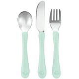 Green Sprouts® Stainless Steel & Sprout Ware® Kids' Cutlery, 12mo+, Plant-Plastic, Dishwasher Safe, Ergonomic, Tested for Hormones - Light Sage