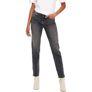 ONLY Stretch enkeljeans | rechte ONLEMILY High Waist broek | Classic Design Denim Straight Pants, Kleuren: grijs, Maat: 33W / 32L, grijs, 33W x 32L