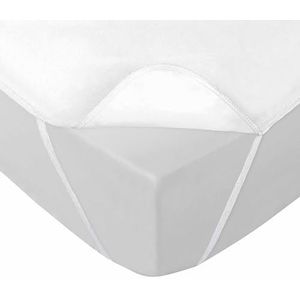 douceur d'intérieur, Waterdichte matrasbeschermer met elastieken (140 x 190 cm) Shelly AA wit, TPU-spons, anti-mijt