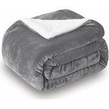 SOCHOW - Sherpa Deken - Grijs - 150 x 200 cm - Extra Dikke Warme Woondeken