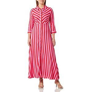 YAS Yassavanna lange shirtjurk S. Noos jurk voor dames, Cyclamen/Stripes: bitterzoet, S