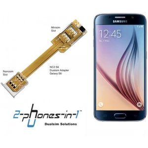 2-phones-in-1 2in1-nc2s6 NC2 Dual Sim Adapter voor Samsung Galaxy S6