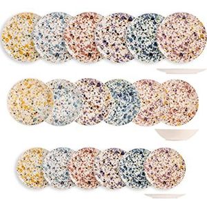 H&h servizio tavola 18 pezzi sprinkle in stoneware multicolore
