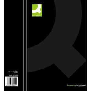 Q Connect A4 fijn gelinieerd, gebonden boek - zwart (3 stuks)
