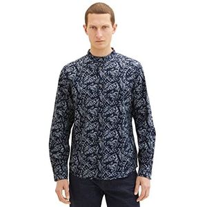 TOM TAILOR Overhem Uomini 1034903,31279 - Navy Tonal Big Leaf Design,M