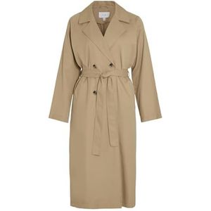 Vila Dames Vijancine L/S Long Noos trenchcoat, Cornstalk, 36