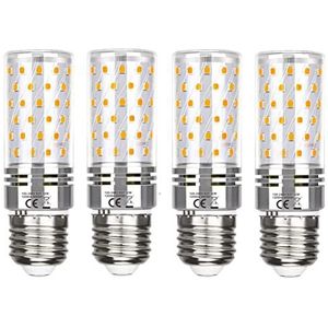 LED-lampen E27, 3000 K, Edison-schroef, E27, 1200 lm, 12 W, komt overeen met een halogeenlamp, 100 W, LED-lamp E27, voor bureaulamp, niet dimbaar, AC100 - 240 V, stralingshoek 360 °, 4 stuks