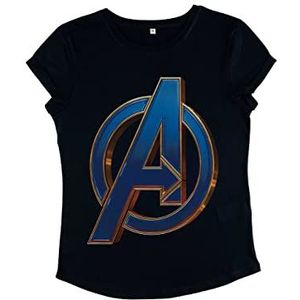 Marvel Avengers: Endgame - Blue Logo Women's Rolled-sleeve Navy blue XL