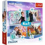 Trefl - De Ongelooflijke Wereld Van Frozen - 4 In 1 Puzzel, Disney Frozen 2, Met Hoge Kwaliteitsafdruk Voor Kinderen Vanaf 3 Jaar