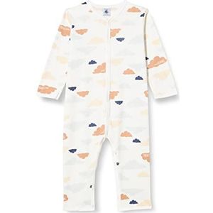 Petit Bateau Pyjama zonder voeten, uniseks, baby, Marshmallow wit/Chaloupe Blauw, 3 Maanden