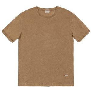 GIANNI LUPO Heren T-shirt van linnen GL087Q-S24, Kameel, XL
