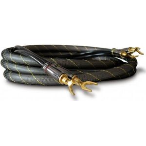 Dynavox High-end luidsprekerkabel, paar, flexibele kabel met hoogwaardige banaanstekkers, geconfectioneerd, kleur zwart, lengte 3 m