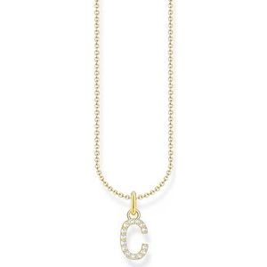 THOMAS SABO letter C vergulde zilveren ketting met zirkonia KE2242-414-14